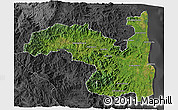Satellite 3D Map of Sambava, darken, desaturated