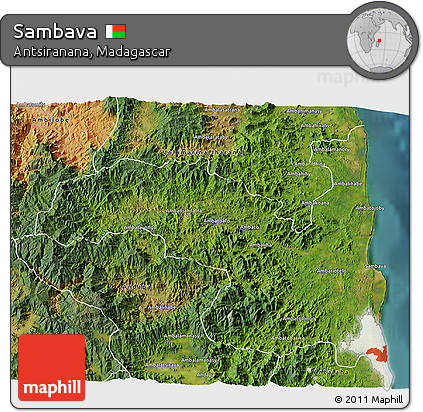 Satellite 3D Map of Sambava