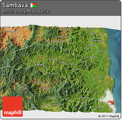 Satellite 3D Map of Sambava
