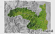 Satellite 3D Map of Sambava, lighten, desaturated