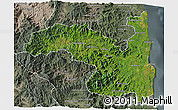 Satellite 3D Map of Sambava, semi-desaturated