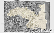 Shaded Relief 3D Map of Sambava, darken, desaturated