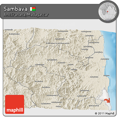 Shaded Relief 3D Map of Sambava