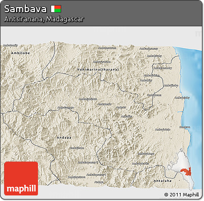 Shaded Relief 3D Map of Sambava