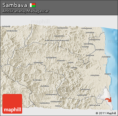 Shaded Relief 3D Map of Sambava