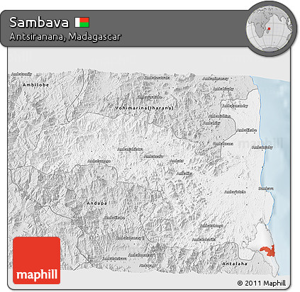 Silver Style 3D Map of Sambava