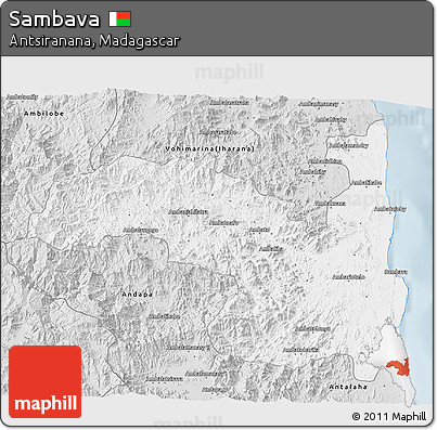 Silver Style 3D Map of Sambava