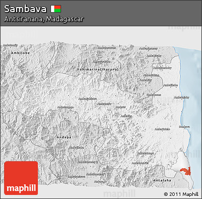 Silver Style 3D Map of Sambava
