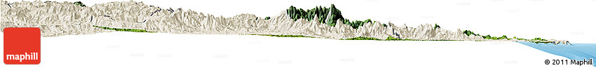 Satellite Horizon Map of Sambava, shaded relief outside