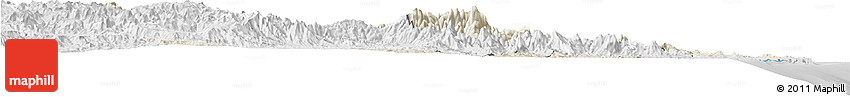 Shaded Relief Horizon Map of Sambava, lighten, desaturated