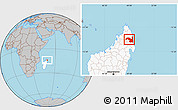 Gray Location Map of Sambava, highlighted country
