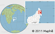 Savanna Style Location Map of Sambava, highlighted country