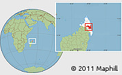 Savanna Style Location Map of Sambava, highlighted parent region