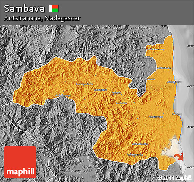 Political Map of Sambava, desaturated