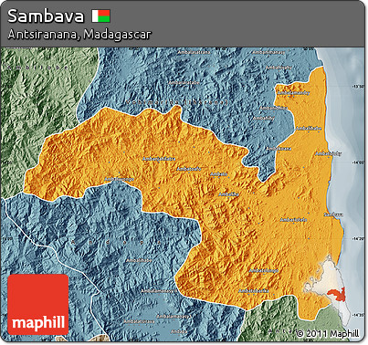 Political Map of Sambava, semi-desaturated