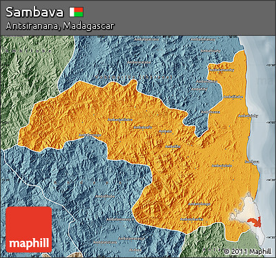 Political Map of Sambava, semi-desaturated