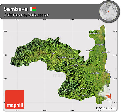 Satellite Map of Sambava, cropped outside