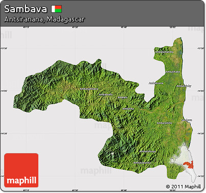 Satellite Map of Sambava, cropped outside