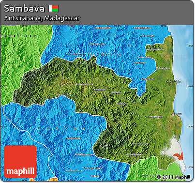Satellite Map of Sambava, political outside