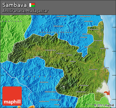 Satellite Map of Sambava, political outside
