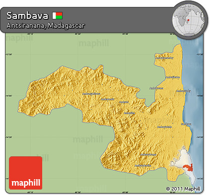 Savanna Style Map of Sambava, single color outside