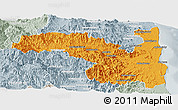 Political Panoramic Map of Sambava, lighten, semi-desaturated