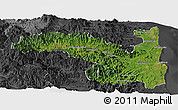 Satellite Panoramic Map of Sambava, darken, desaturated