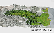 Satellite Panoramic Map of Sambava, lighten, semi-desaturated