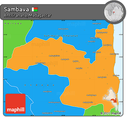 Political Simple Map of Sambava