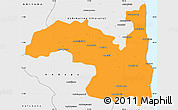 Political Simple Map of Sambava, single color outside, borders and labels