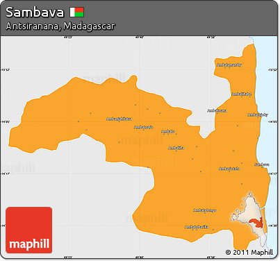 Political Simple Map of Sambava, single color outside