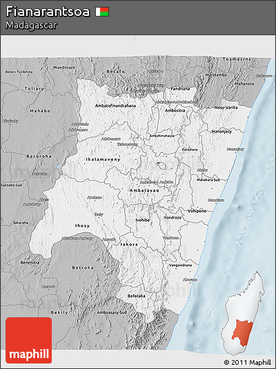 Gray 3D Map of Fianarantsoa