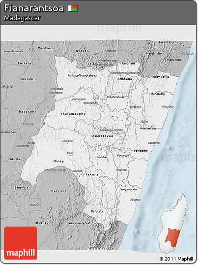 Gray 3D Map of Fianarantsoa