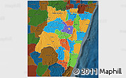 Political 3D Map of Fianarantsoa, darken
