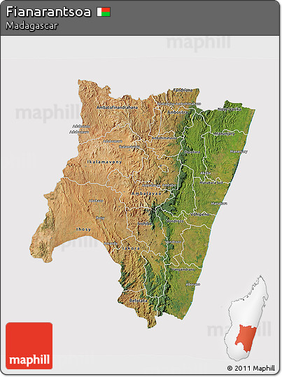 Satellite 3D Map of Fianarantsoa, cropped outside