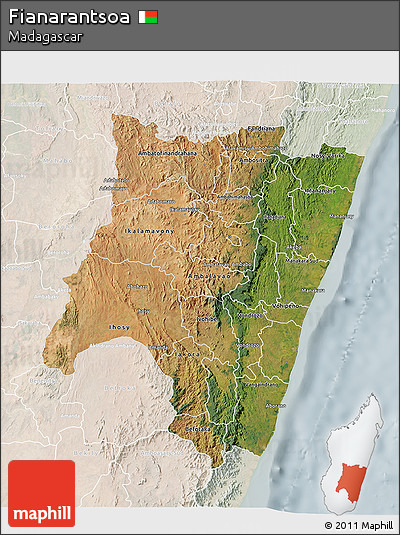 Satellite 3D Map of Fianarantsoa, lighten