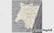 Shaded Relief 3D Map of Fianarantsoa, darken, desaturated