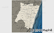 Shaded Relief 3D Map of Fianarantsoa, darken