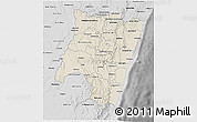 Shaded Relief 3D Map of Fianarantsoa, desaturated