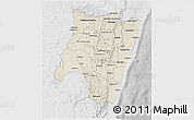 Shaded Relief 3D Map of Fianarantsoa, lighten, desaturated