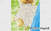 Shaded Relief 3D Map of Fianarantsoa, physical outside