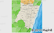 Shaded Relief 3D Map of Fianarantsoa, political shades outside