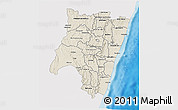Shaded Relief 3D Map of Fianarantsoa, single color outside
