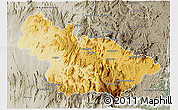 Physical 3D Map of Ambalavao, semi-desaturated