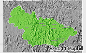 Political 3D Map of Ambalavao, desaturated