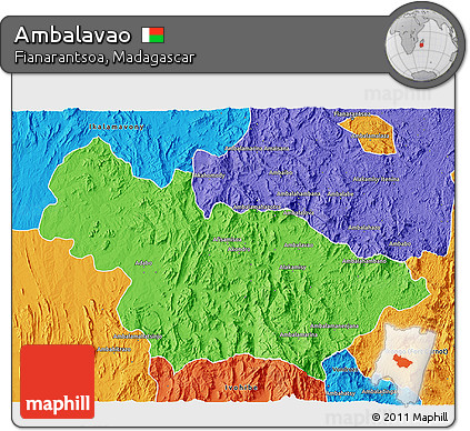 Political 3D Map of Ambalavao