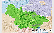 Political 3D Map of Ambalavao, lighten