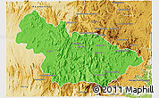 Political 3D Map of Ambalavao, physical outside