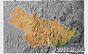 Satellite 3D Map of Ambalavao, desaturated