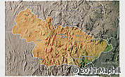Satellite 3D Map of Ambalavao, semi-desaturated